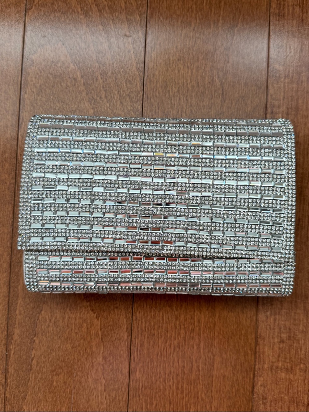 Aldo Rhinestone Evening Clutch (Silver)